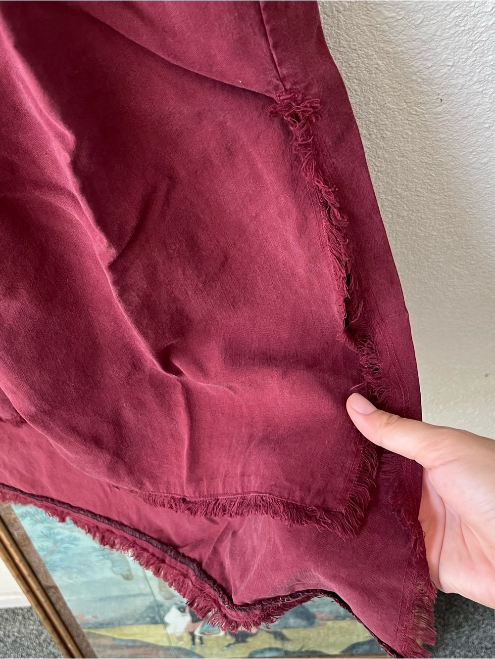 Cloth and Stone Button-Front Shirt Dress in Deep Red - Picture 5 of 10